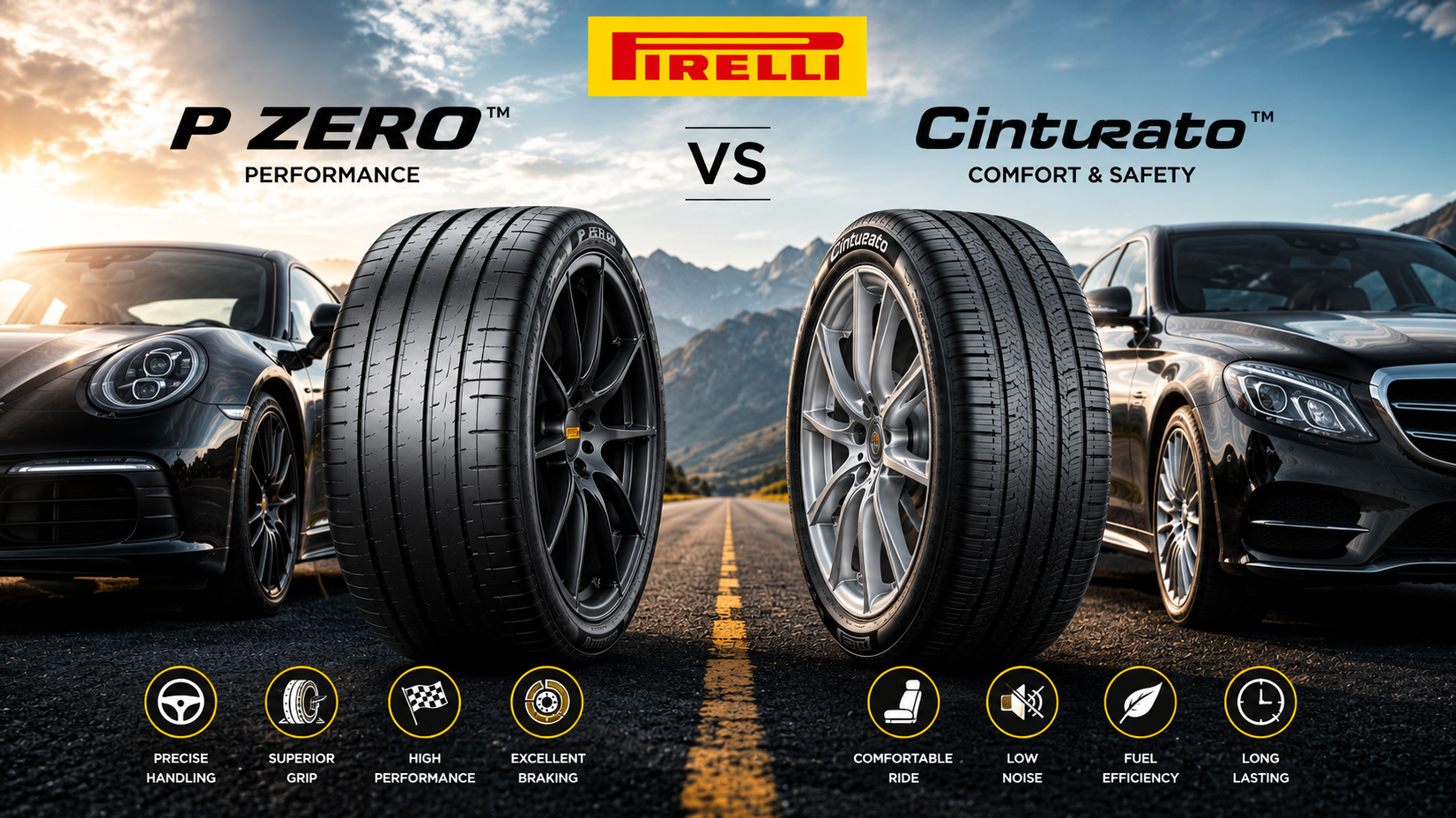 فرق بین پترن PZERO و Cinturato لاستیک پیرلی چیست ؟