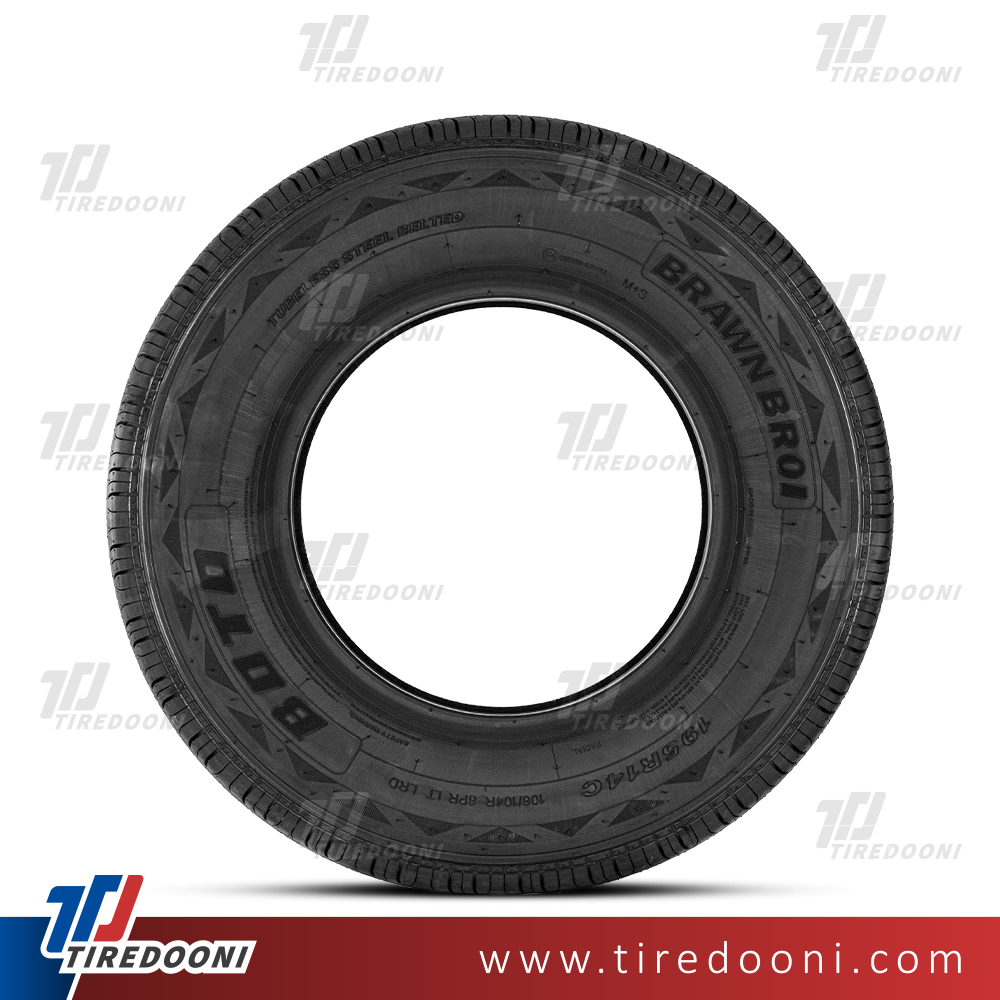 لاستیک خودرو بوتو سایز 195/80R14 مدل گل BRAWN BR01
