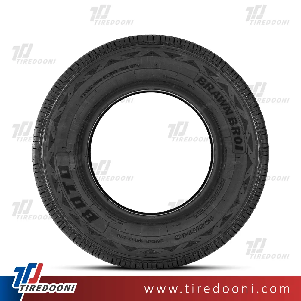 لاستیک خودرو بوتو سایز 195/80R14 مدل گل BRAWN BR01